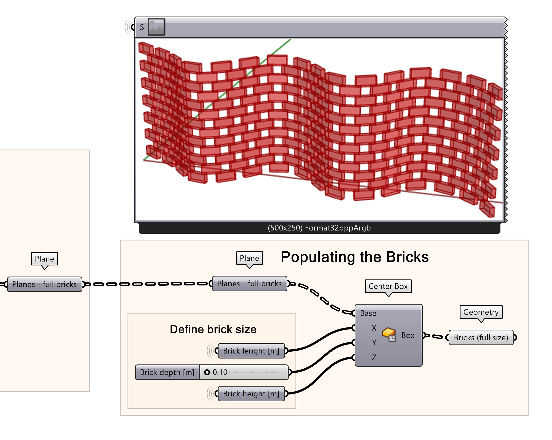 Populate the bricks on the wall